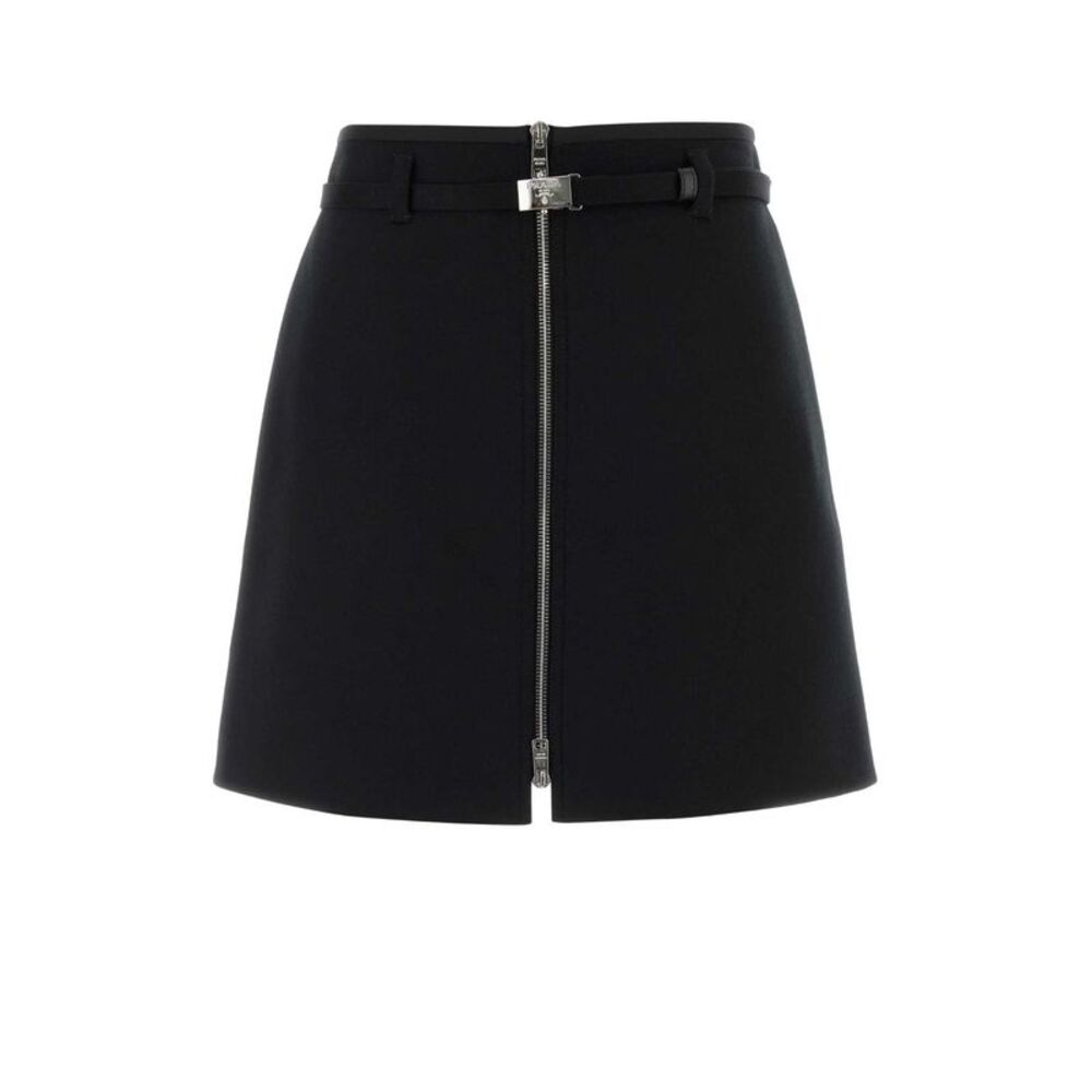 Prada Women Black Wool Mini Skirt